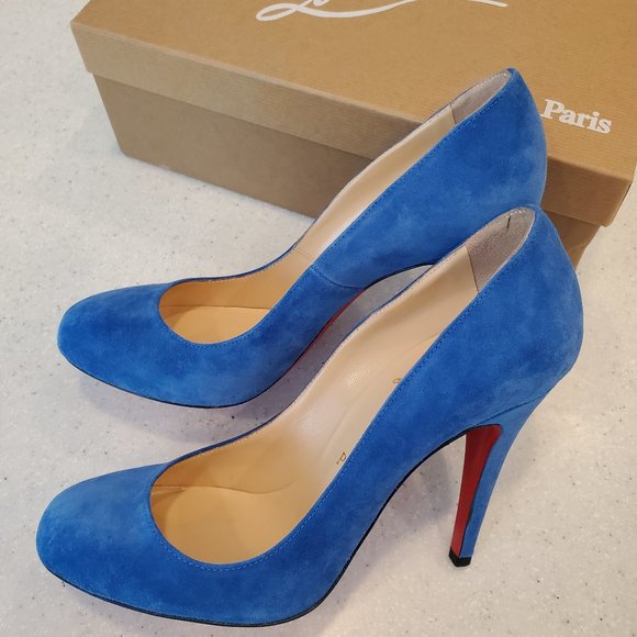 RON RON 100 VEAU VELOURS BLEU SAPHIR CHRISTIAN LOUBOUTIN - Picture 4 of 8